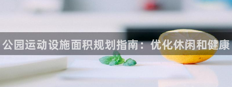 意昂3娱乐下载：公园运动设施面积规划指南：优化休闲和健康